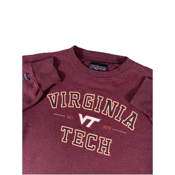 Jansport Other - Jansport Virginia Tech Hokies Maroon Fleece Lined‎ Pullover Sweatshirt Men's M